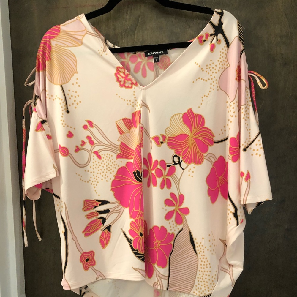 Express Cold Shoulder Floral Top, never worn